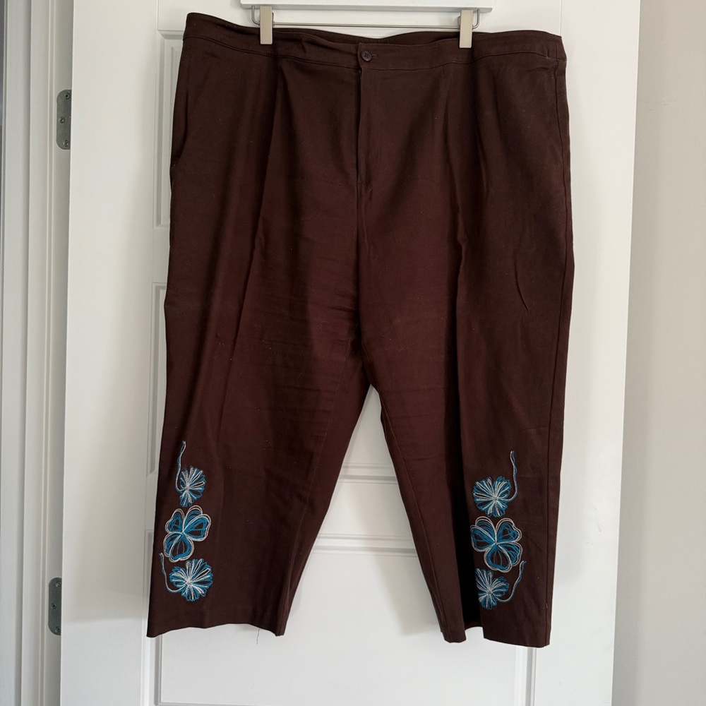 Women’s Brown Embroidered Pants